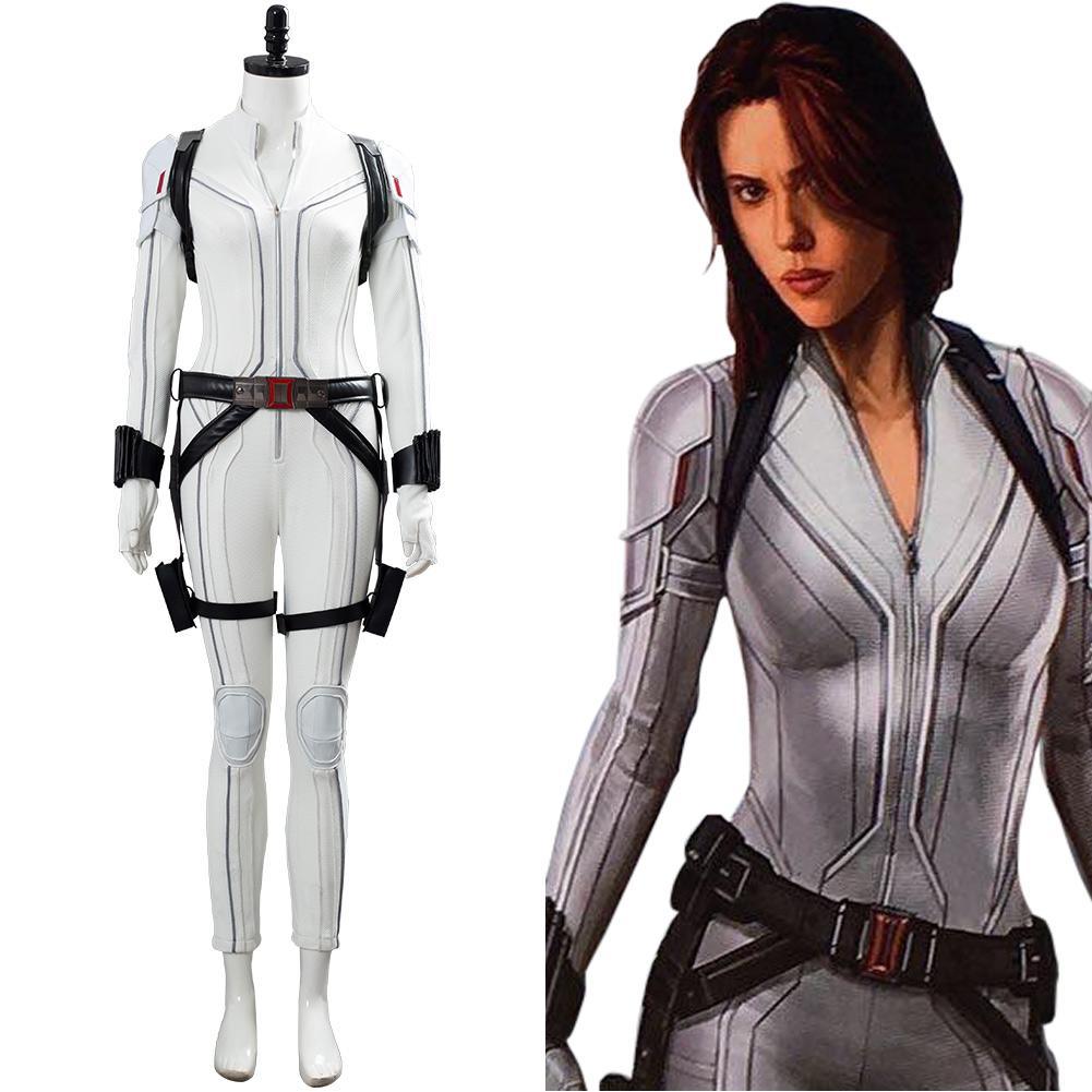 Shield Avengers Black Widow Movie Natasha Romanoff White Suit Costume Cosplay Costume