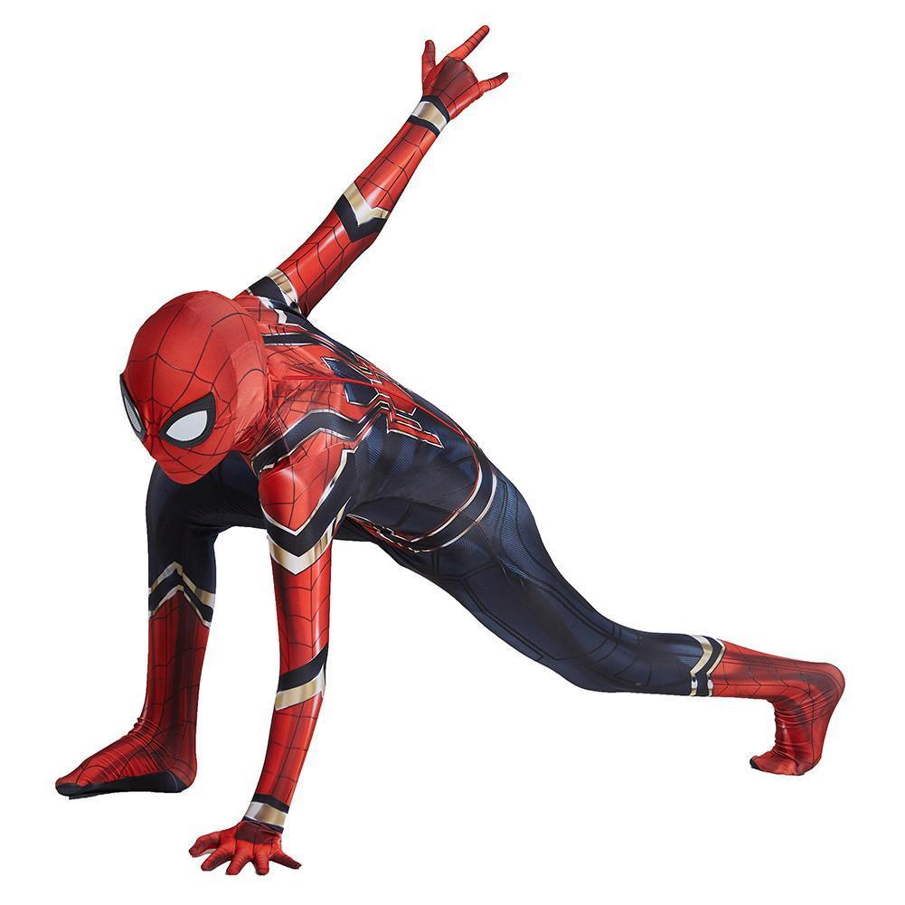 Kids Halloween Spiderman Cosplay Costume Zentai Jumpsuit Boys Girls Iron Spider Man Superhero Bodysuit