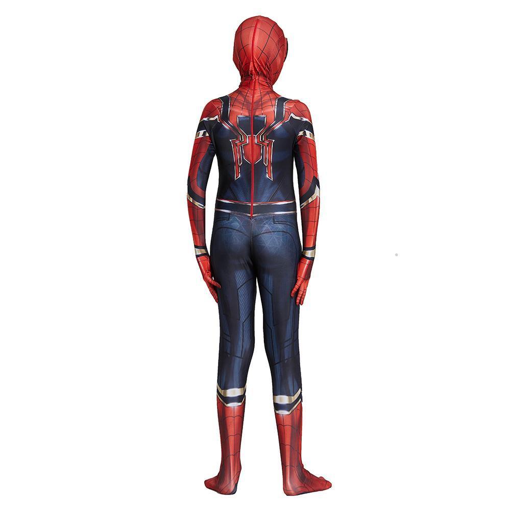 Kids Halloween Spiderman Cosplay Costume Zentai Jumpsuit Boys Girls Iron Spider Man Superhero Bodysuit