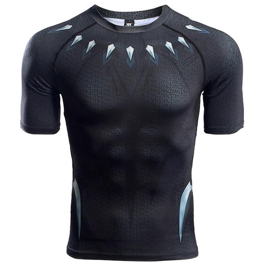 Unisex Black Panther T-shirts T'Challa Cosplay Costume 3D Print Casual Shirt