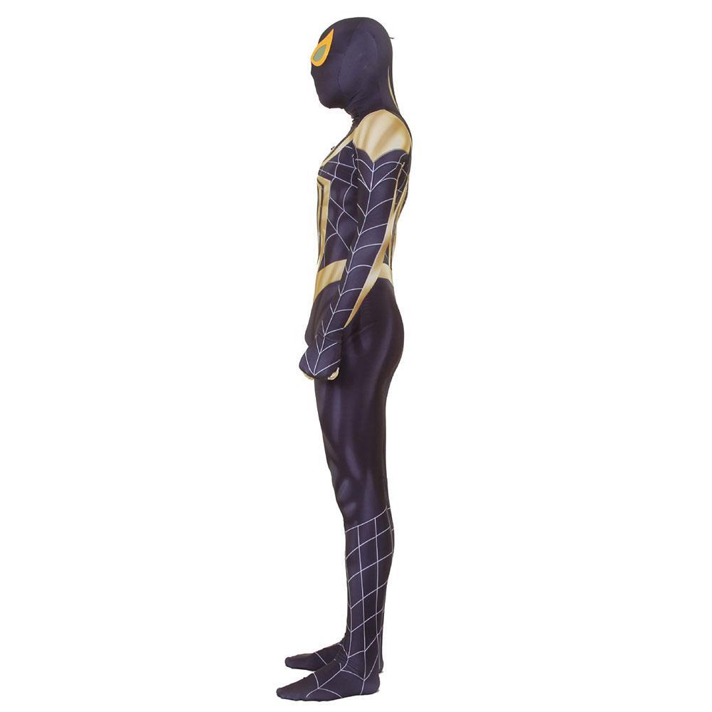 Unisex Lycra Spandex Zentai Halloween Black Gold Iron Spiderman Cosplay Costumes Jumpsuit