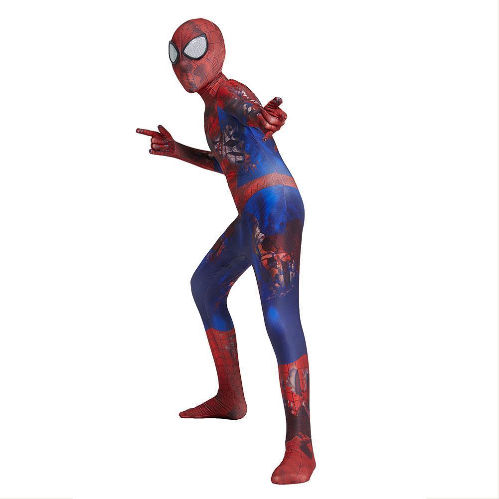 Kids spiderman skull suit Cosplay spandex full Bodysuit latex zentai