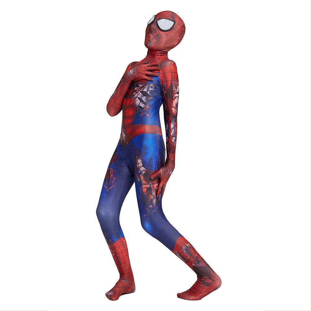 Kids spiderman skull suit Cosplay spandex full Bodysuit latex zentai