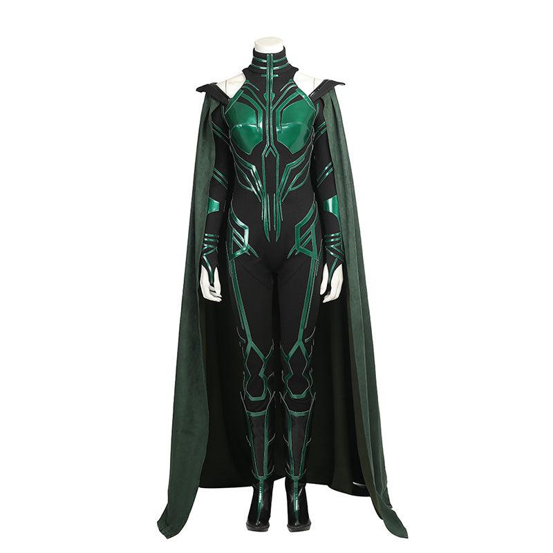 Hela Costume Thor 3 Ragnarok Women Halloween Bodysuit Cloak Cosplay Suit