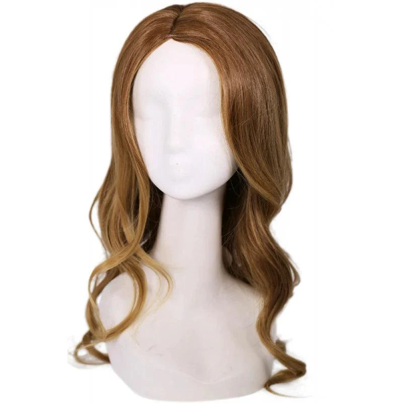 Kara Zor El Brown Long Curly Cosplay Wig Halloween Accessories