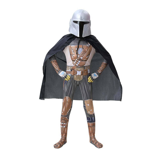 Kids SW The Mandalorian Cosplay Zentai Suit Halloween Costume Children Jumpsuit Bodysuit Outfits