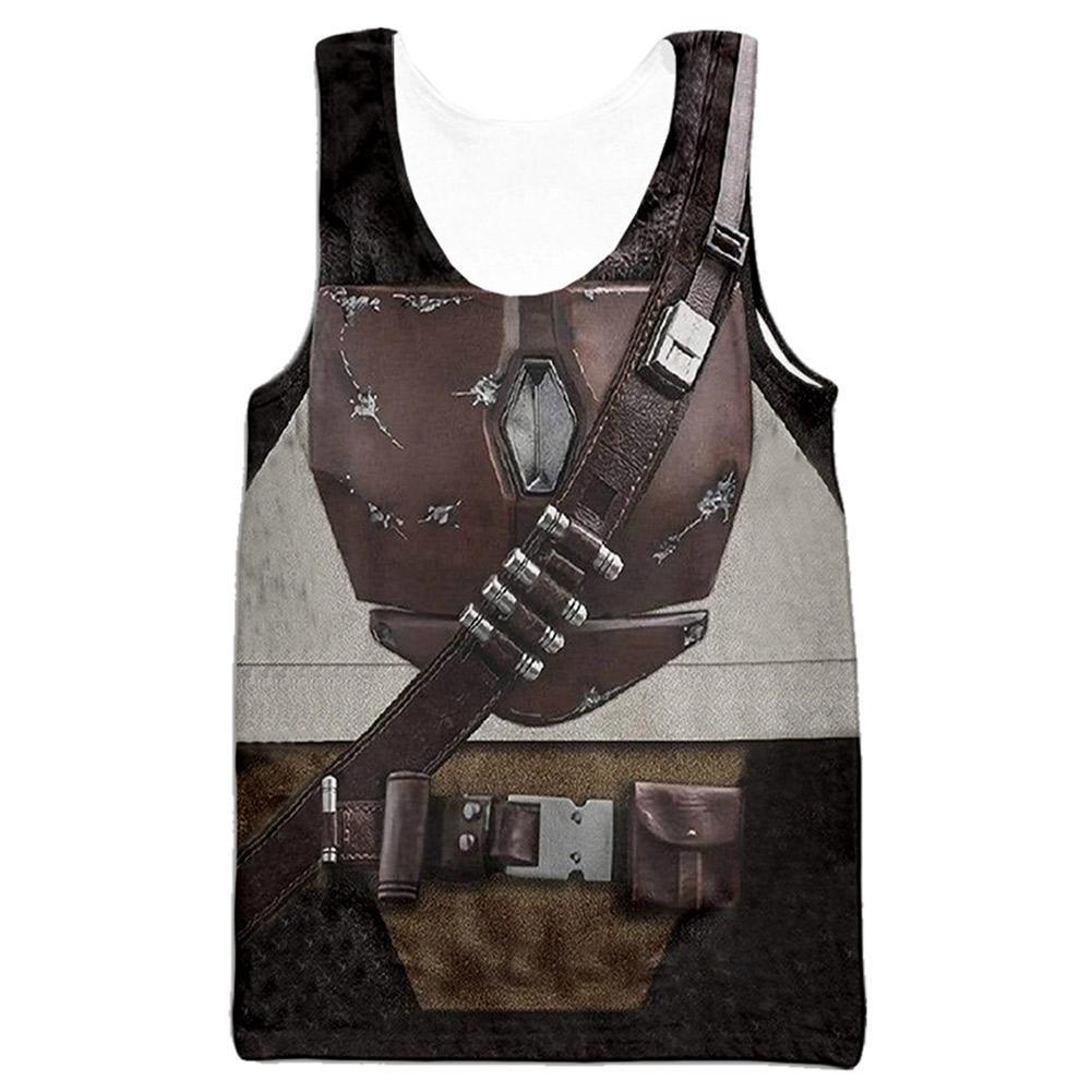 Men SW The Mandalorian Cosplay Tank Tops Summer Cool Sleeveless Vest Casual Streetwear Clothes