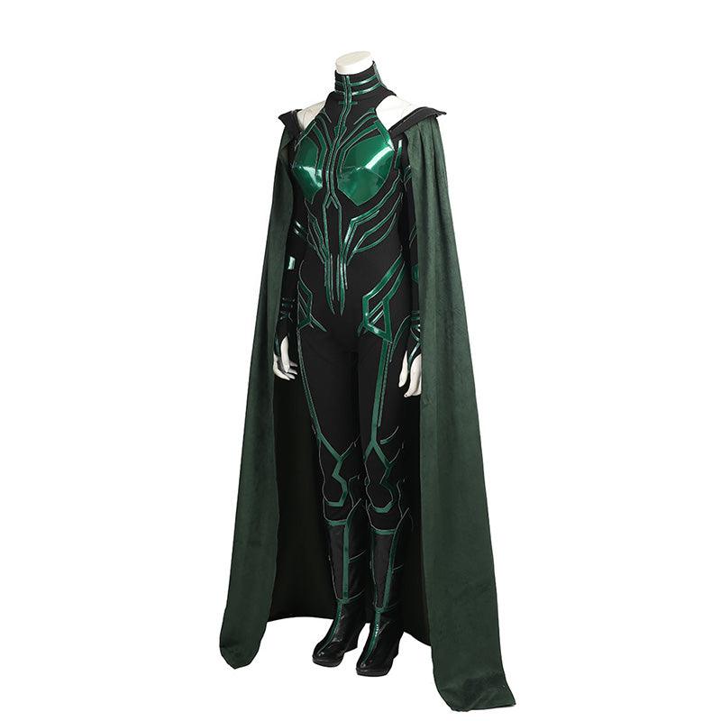 Hela Costume Thor 3 Ragnarok Women Halloween Bodysuit Cloak Cosplay Suit