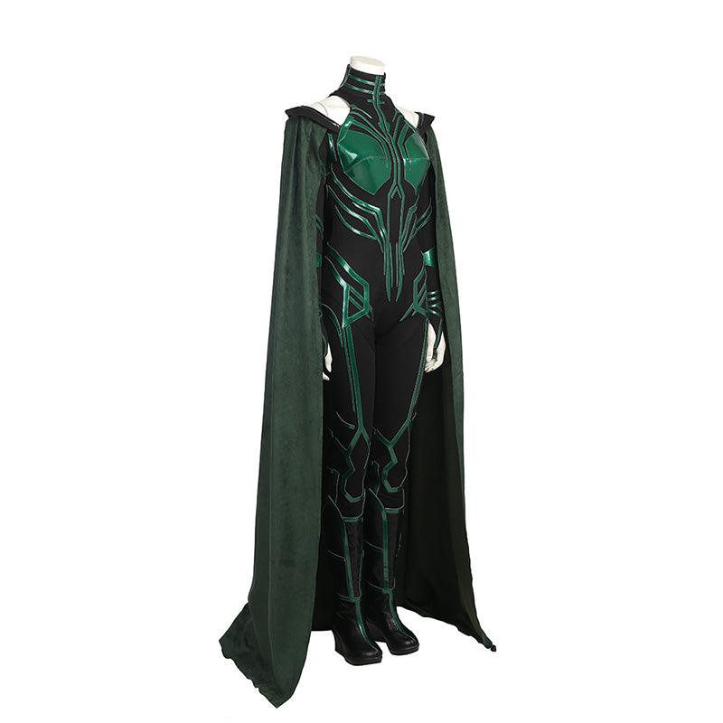 Hela Costume Thor 3 Ragnarok Women Halloween Bodysuit Cloak Cosplay Suit