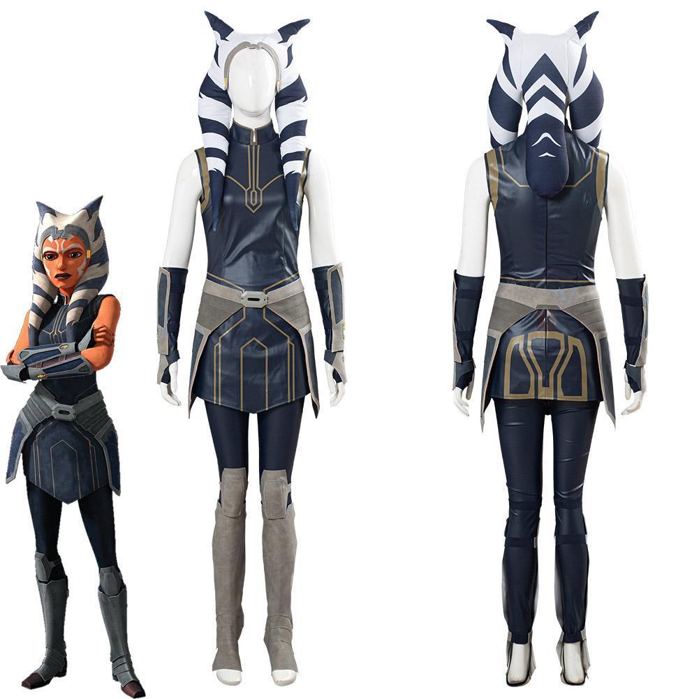 SW Clone Wars Season 7 Ahsoka Tano Women Girls Outfit Halloween Carnival Costume Cosplay Costume