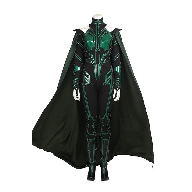 Hela Costume Thor 3 Ragnarok Women Halloween Bodysuit Cloak Cosplay Suit