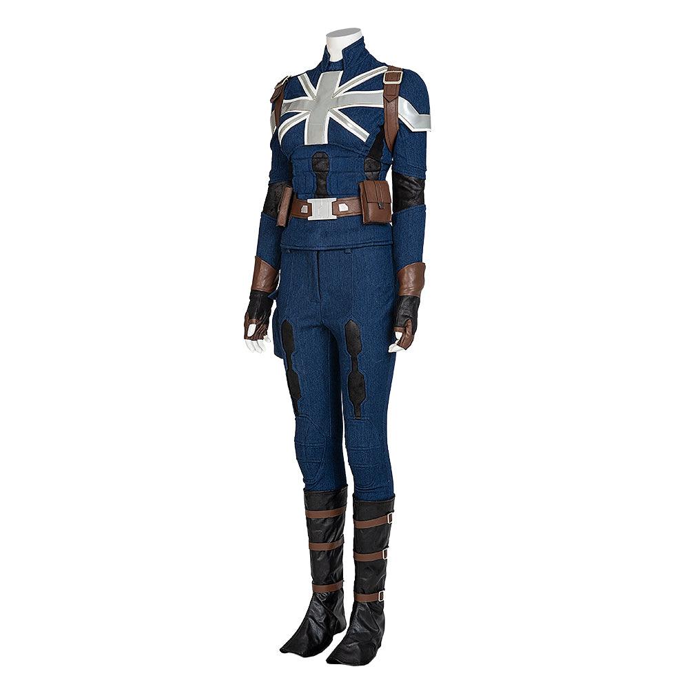 Peggy Carter Cosplay Costume What If Captain Carter Stealth Outfit