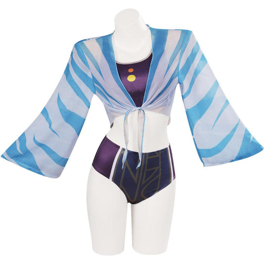 SW Ahsoka Tano Cosplay Costume Swimsuit Shorts Cloak Outfits Halloween Carnival Party Suit