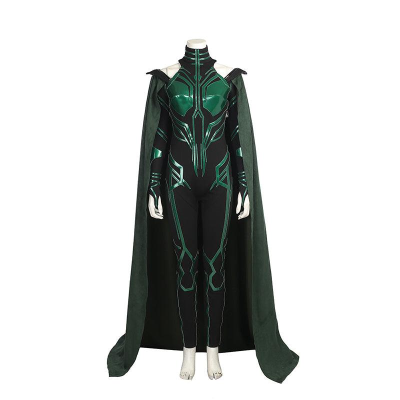 Hela Costume Thor 3 Ragnarok Women Halloween Bodysuit Cloak Cosplay Suit