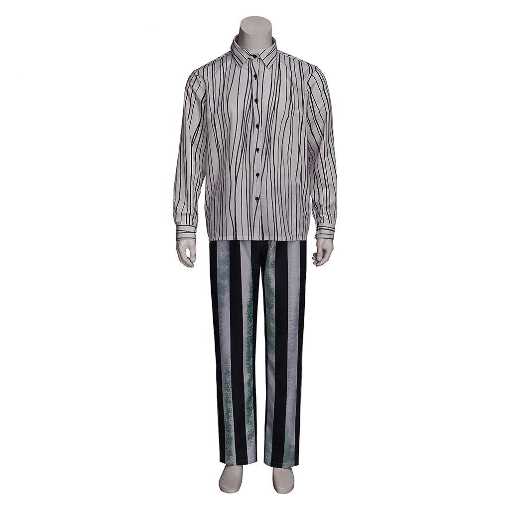 Beetlejuice Musical Cosplay Costume Striped Beetlejuice Halloween Suits