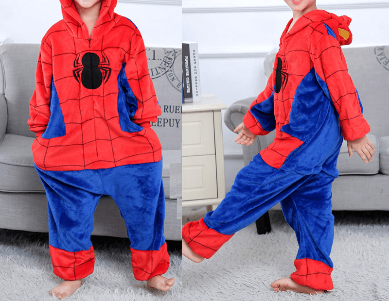 Spiderman Onesie Pajamas for Kids Childrens Cosplay Sleepwear