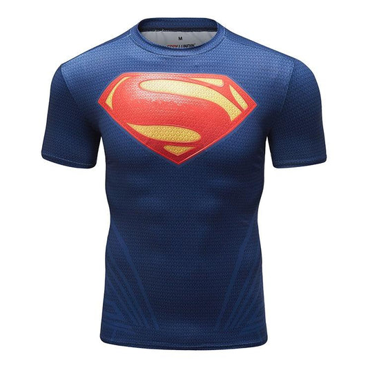 Superhero Clark Man of Steel Men's Fitness Compression Shirt Cosplay Costume