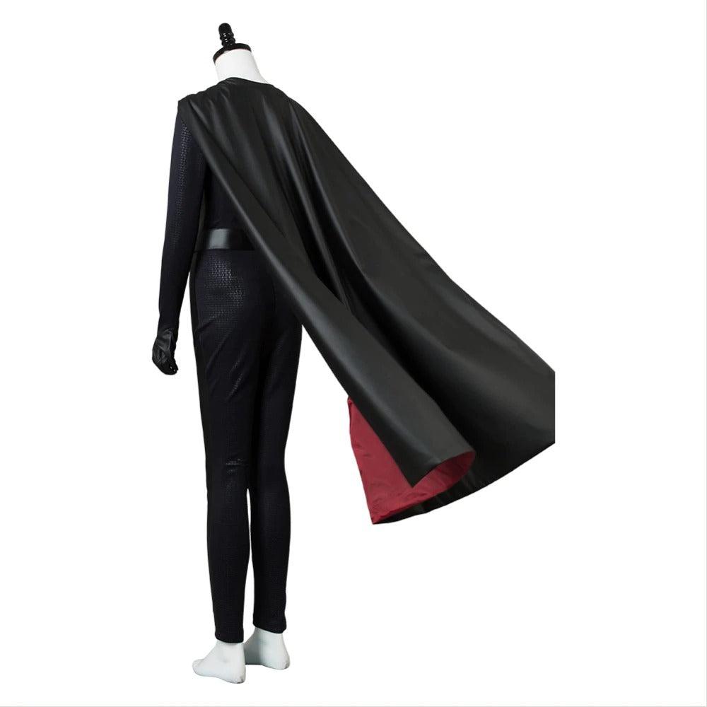 Kara Zor El Overgirl Danvers Outfit Cosplay Costume Jumpsuit Cape