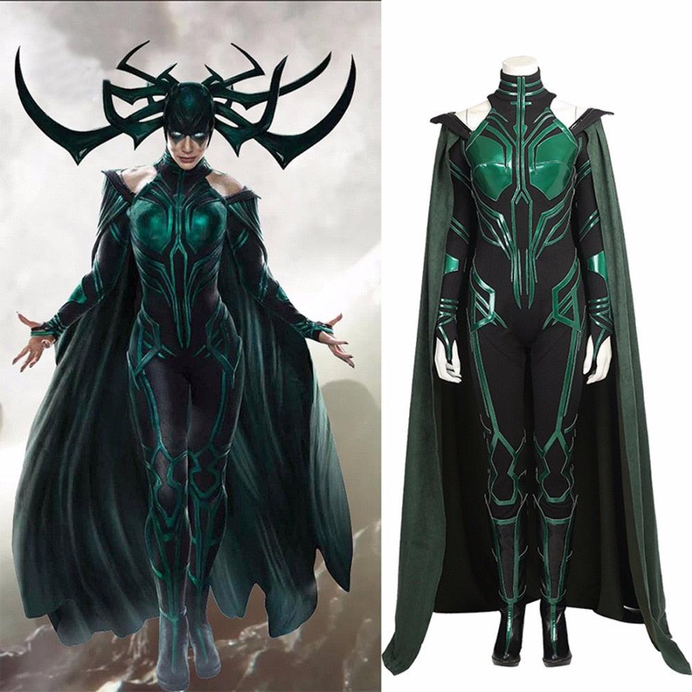 Thor 3 Ragnarok Goddess Of Death Hela Cosplay Costume Adult Halloween Party Costume for Women Outfit