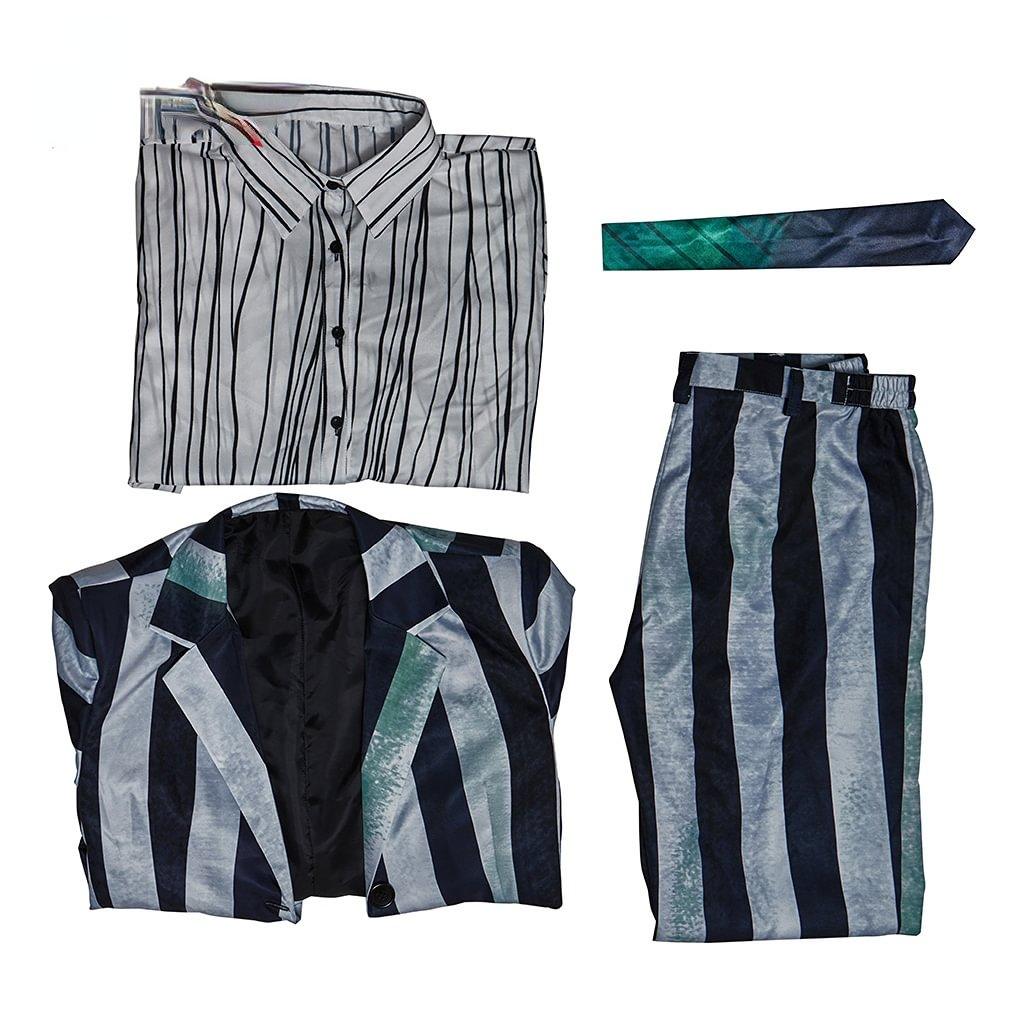 Beetlejuice Musical Cosplay Costume Striped Beetlejuice Halloween Suits