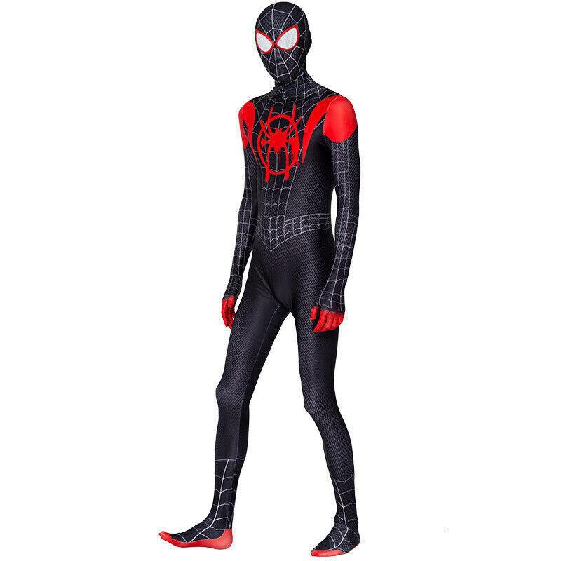 Miles Morales Suit Spiderman Into The Spider Verse Cosplay Costume for Adult